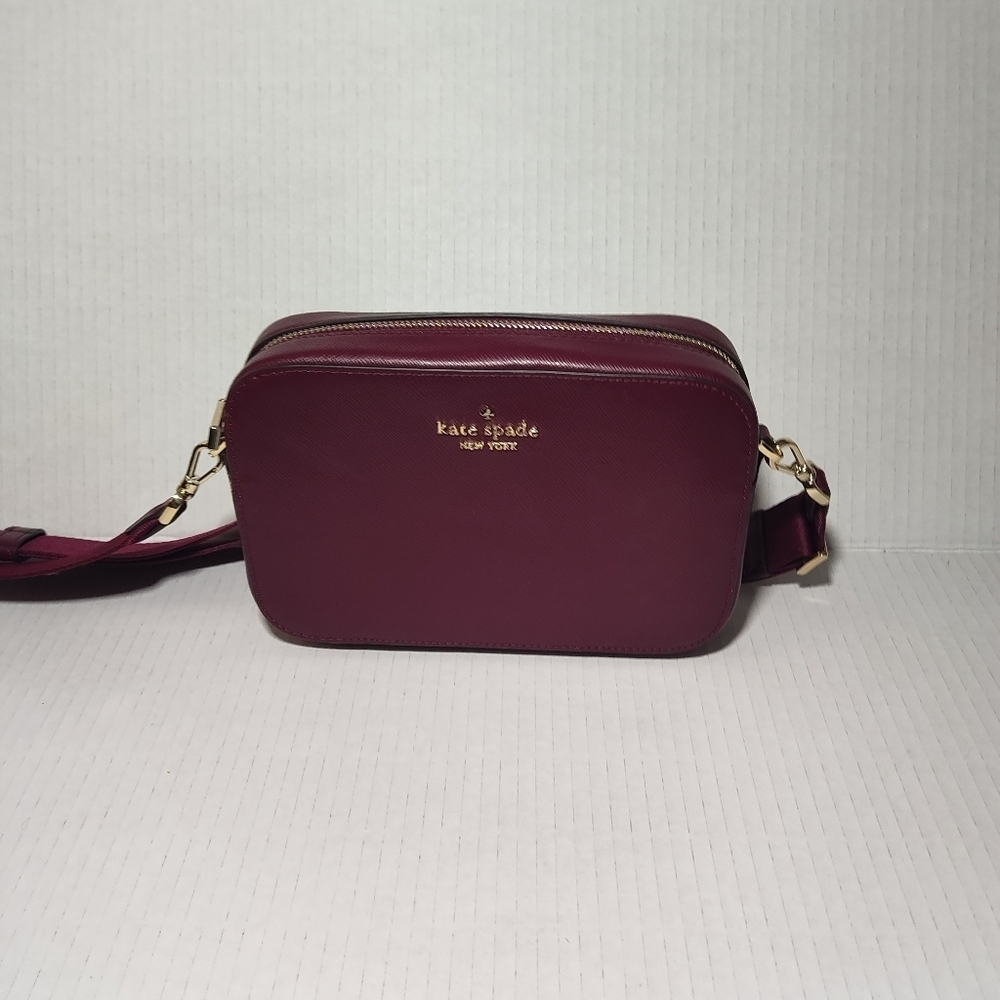 Kate Spade Madison Camera Bag in Blackberry Preserves Burgundy KC584 NWOT - Picture 3 of 12